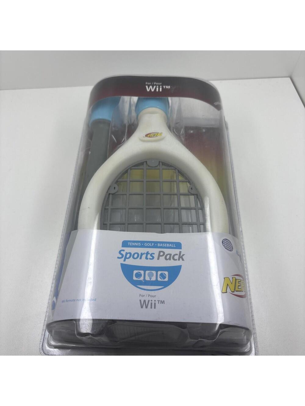 Nerf Wii Sports Plus Sports Pack 2 Attachments Accesories Bundle Tennis & Golf